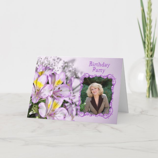 Invitación a la fiesta de cumpleaños de la foto (Anverso)