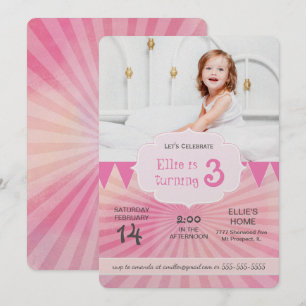 Invitación a la fiesta de cumpleaños de la foto   