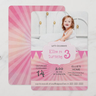 Invitación a la fiesta de cumpleaños de la foto |