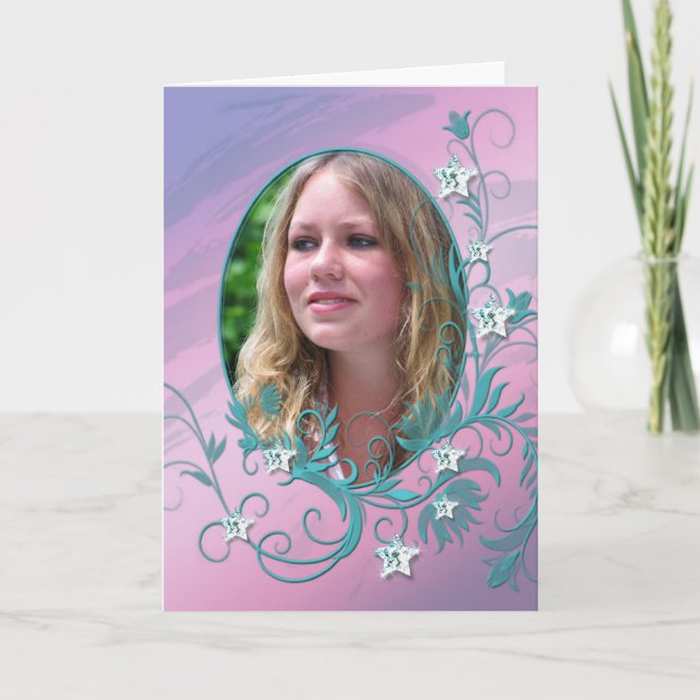 Invitación a la fiesta de cumpleaños de la foto (Anverso)