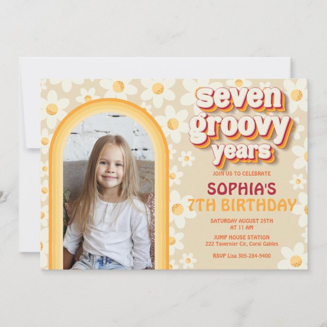 Invitación a la fiesta de cumpleaños de la foto de (Anverso)