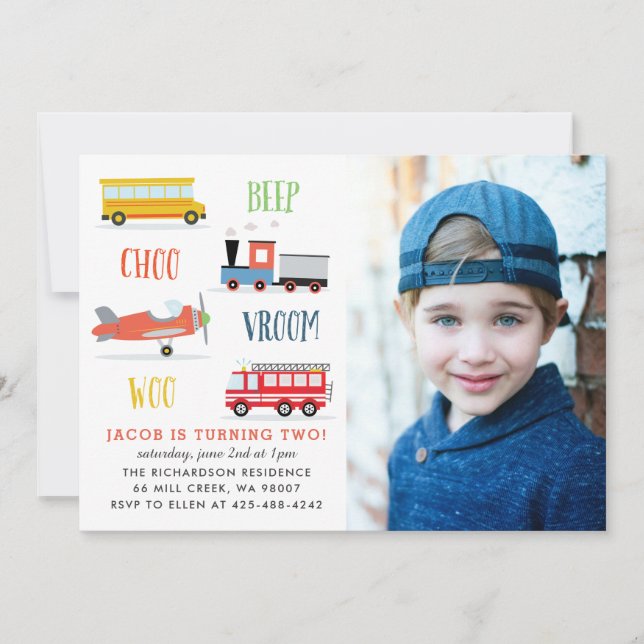 Invitación a la fiesta de cumpleaños de la foto de (Anverso)