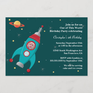 Invitación a la fiesta de cumpleaños de la foto de