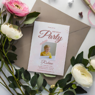 Invitación a la fiesta de cumpleaños de la foto ro