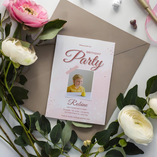 Invitación a la fiesta de cumpleaños de la foto ro (Subido por el creador)