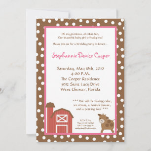 Invitación a la fiesta de cumpleaños de la granja 