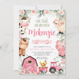 Invitación a la fiesta de cumpleaños de la granja 