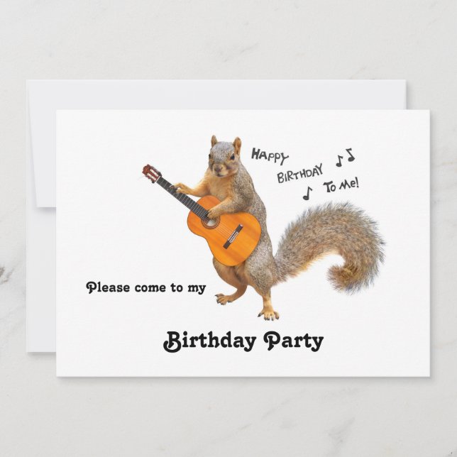 Invitación a la fiesta de cumpleaños de la guitarr (Anverso)