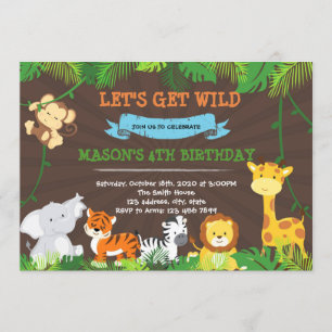 Invitación a la fiesta de cumpleaños de la jungla