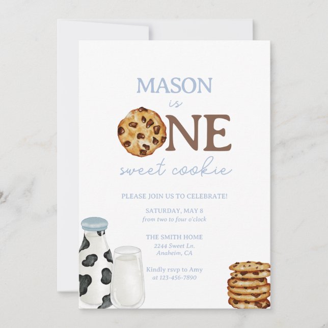 Invitación a la fiesta de cumpleaños de la leche y (Anverso)