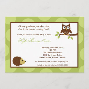 Invitación a la fiesta de cumpleaños de la lechuza