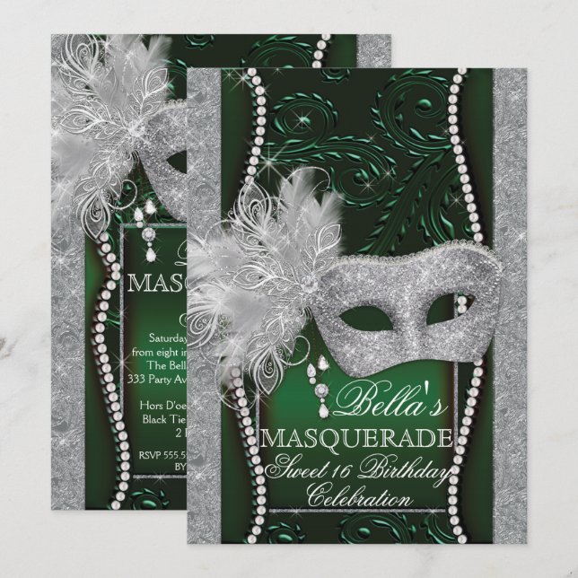Invitación a la fiesta de cumpleaños de la mascara (Anverso / Reverso)