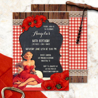 Invitación a la fiesta de cumpleaños de la mujer d