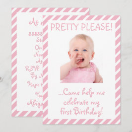 Invitación a la fiesta de cumpleaños de la niña hu