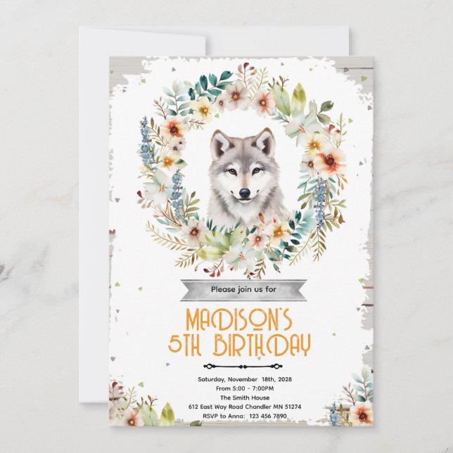 Invitación a la fiesta de cumpleaños de la niña lo (Anverso)