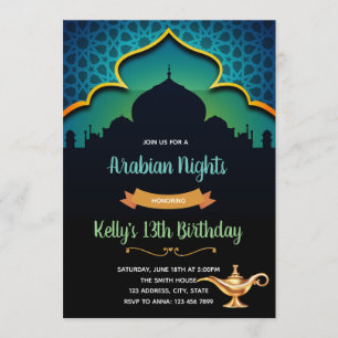 Invitación a la fiesta de cumpleaños de la noche á