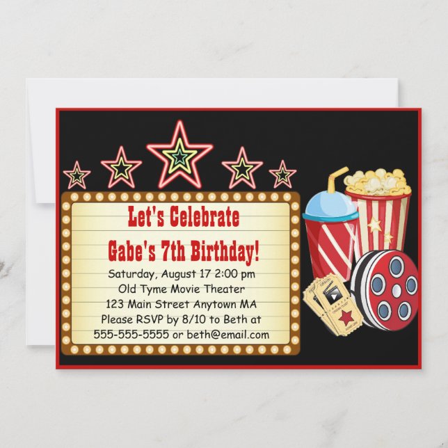 Invitación a la fiesta de cumpleaños de la noche d (Anverso)