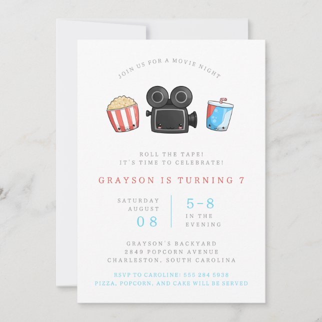 Invitación a la fiesta de cumpleaños de la noche d (Anverso)