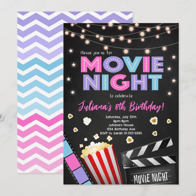 Invitación a la fiesta de cumpleaños de la noche d (Anverso / Reverso)