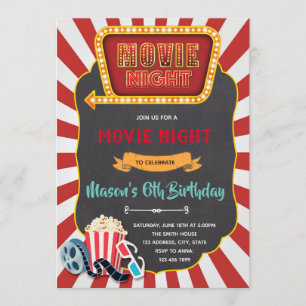Invitación a la fiesta de cumpleaños de la noche d