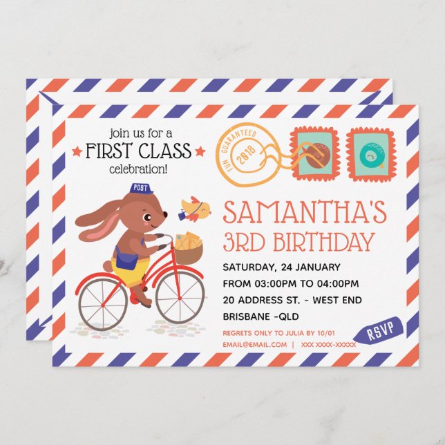 Invitación a la fiesta de cumpleaños de la oficina (Anverso / Reverso)