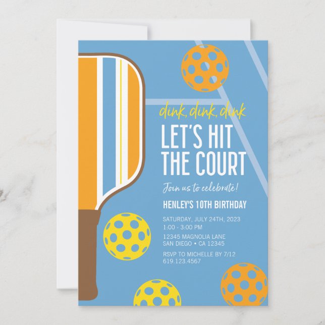 Invitación a la fiesta de cumpleaños de la pelota  (Anverso)