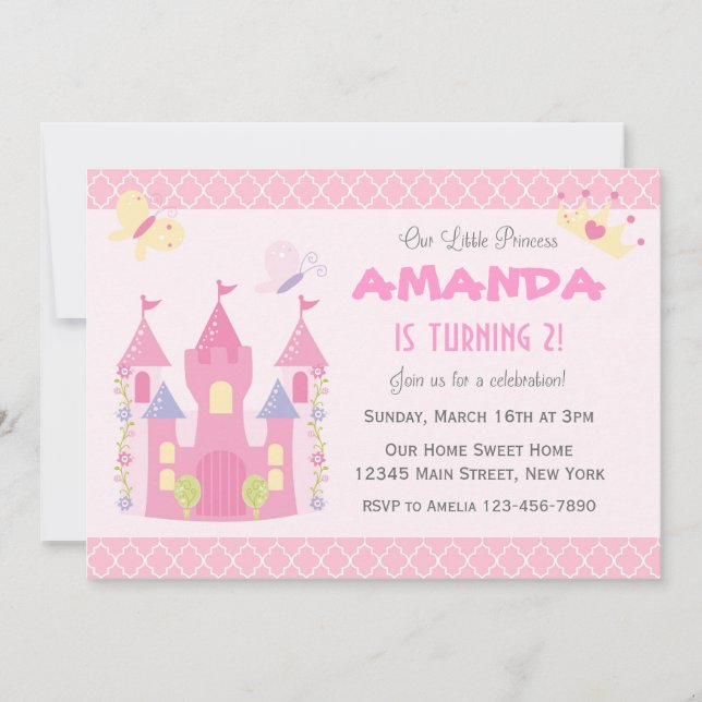 Invitación a la fiesta de cumpleaños de la pequeña (Anverso)