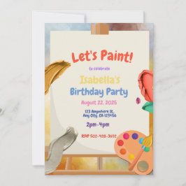 Invitación a la fiesta de cumpleaños de la pintura