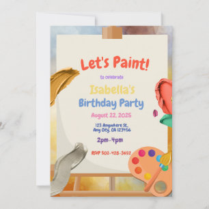 Invitación a la fiesta de cumpleaños de la pintura