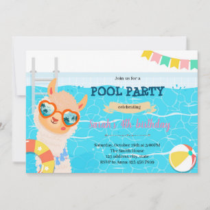 Invitación a la fiesta de cumpleaños de la piscina