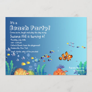 Invitación a la fiesta de cumpleaños de la playa d