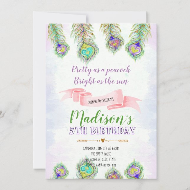 Invitación a la fiesta de cumpleaños de la pluma d (Anverso)