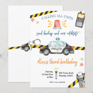 Invitación a la fiesta de cumpleaños de la policía