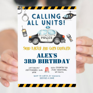 Invitación a la fiesta de cumpleaños de la policía