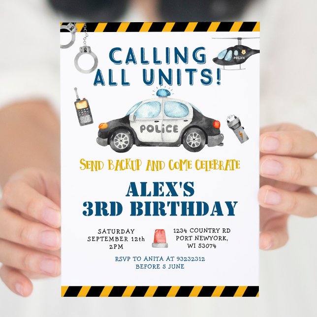 Invitación a la fiesta de cumpleaños de la policía (Subido por el creador)