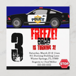 Invitación a la fiesta de cumpleaños de la policía