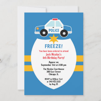 Invitación a la fiesta de cumpleaños de la policía