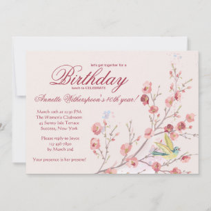 Invitación a la fiesta de cumpleaños de la primave