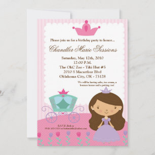 Invitación a la fiesta de cumpleaños de la princes