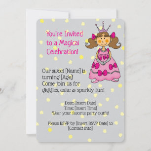 Invitación a la fiesta de cumpleaños de la princes