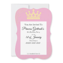 Invitación a la fiesta de cumpleaños de la princes
