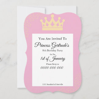 Invitación a la fiesta de cumpleaños de la princes