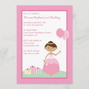Invitación a la fiesta de cumpleaños de la princes