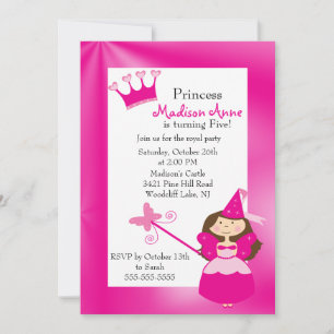 Invitación a la fiesta de cumpleaños de la princes