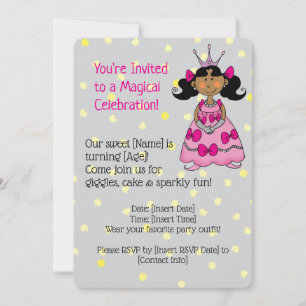 Invitación a la fiesta de cumpleaños de la princes