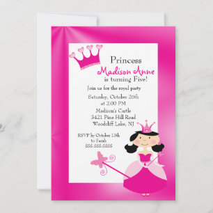 Invitación a la fiesta de cumpleaños de la princes