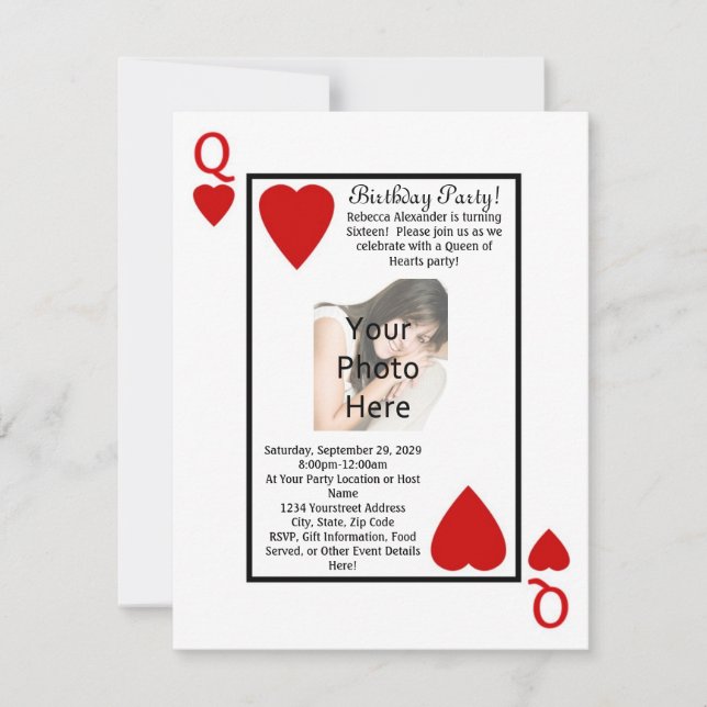 Invitación a la fiesta de cumpleaños de la reina d (Anverso)