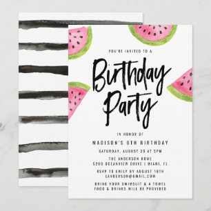 Invitación a la fiesta de cumpleaños de la sandía