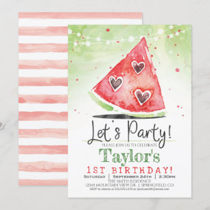 Invitación a la fiesta de cumpleaños de la sandía 
