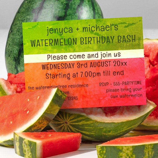 Invitación a la fiesta de cumpleaños de la sandía  (🍉🍉🍉 Birthdays are better bashing a watermelon 🍉🍉🍉)